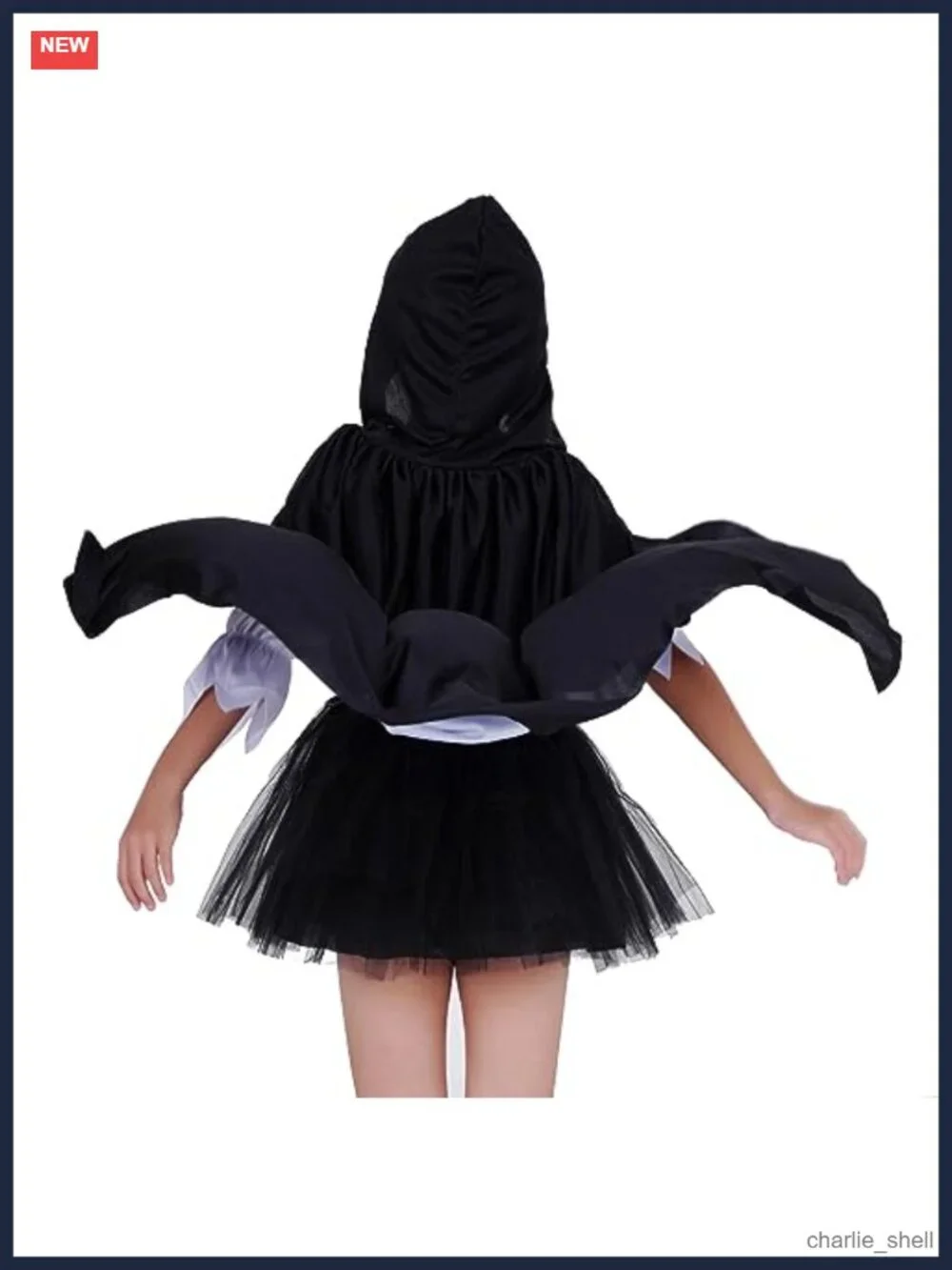 Kids Hooded Cloak Cape Polyester Halloween Costume Boys Girls